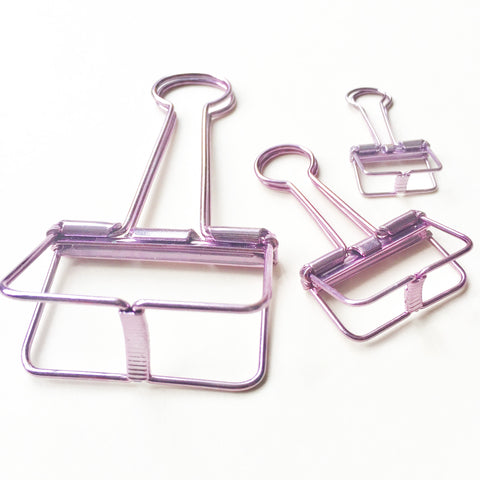 Skeleton Binder Clips (Metallic Purple)