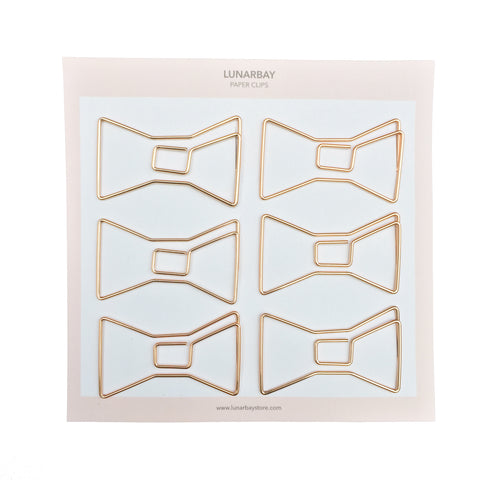 Paper Clips Bow - Set of 6 (Rose Gold)