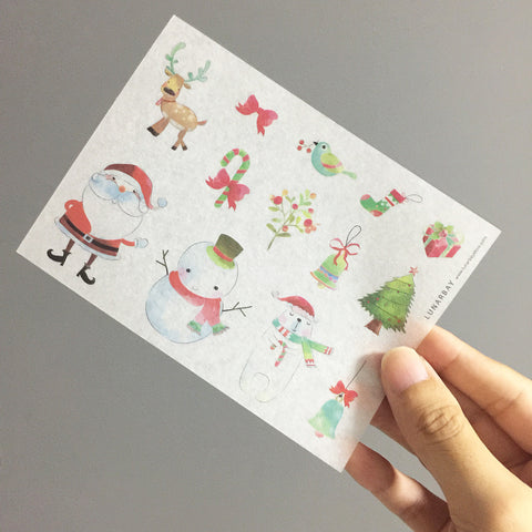 Washi Sticker - Santa X Snowman (Christmas) Pack