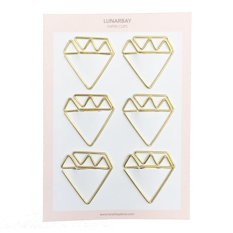 Paper Clips Diamond - Set of 6 (Gold)