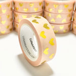 Hearts Pastal Nude Gold Foil / 15mm