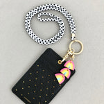 Lanyard With Triple Rainbow Charm (Choose your own strap pattern)