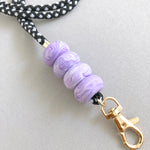 Purple Marble Minimalist Lanyard Key Chain / Wristlet Strap