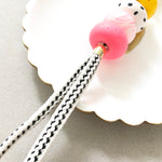 Hot Pink and Spring Lanyard Key Chain / Wristlet Strap