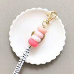 Pink Vibes Lanyard Key Chain / Wristlet Strap