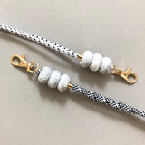Minimalist Marble Lanyard Key Chain / Wristlet Strap (Polka Dots Strap)