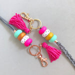 Glam Pink Gatsby Lanyard with Hot Pink Tassel