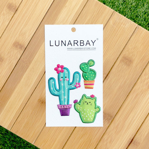 Puffy Sticker - Shiny Cactus with Metallic Foil