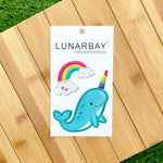 Puffy Sticker - Shiny Narwhal Rainbow with Metallic Foil