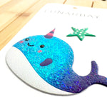 Puffy Sticker - Ocean Glitter Narwhal