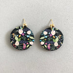 Mystical Black Forest Gold Stud Earrings