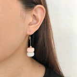Muted Pink Grey Earrings
