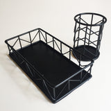 Wire Holder and Tray set (Satin Black)