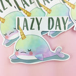 Vinyl Sticker - Whalicorn Lazy Day