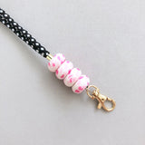 Pink Terrazzo Lanyard Key Chain / Wristlet Strap