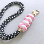 Pink Terrazzo Lanyard Key Chain / Wristlet Strap