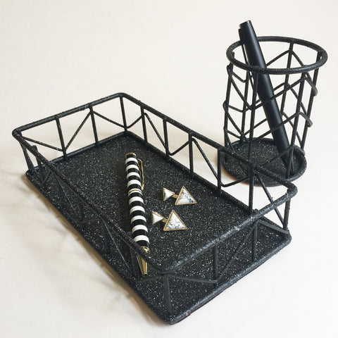 Wire Holder and Tray set (Stone Black)